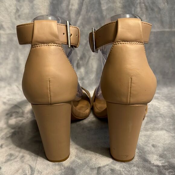 Torrid Nude Ankle Wrap Heels.   Wide Width - Picture 4 of 9